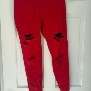 Red zyia leggings
